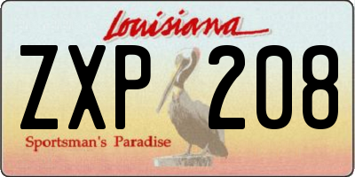 LA license plate ZXP208