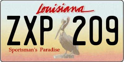 LA license plate ZXP209