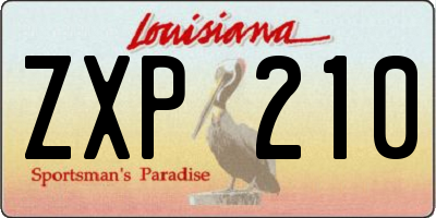 LA license plate ZXP210