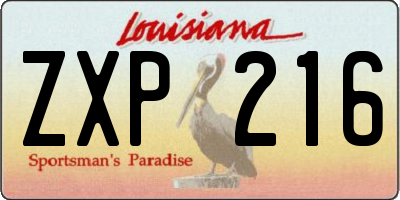 LA license plate ZXP216