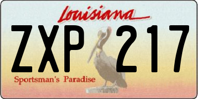 LA license plate ZXP217