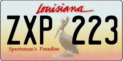 LA license plate ZXP223