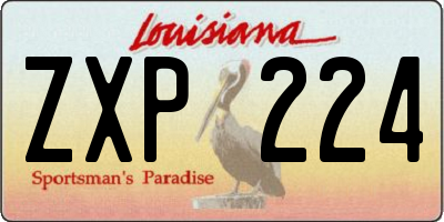 LA license plate ZXP224