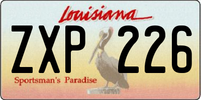 LA license plate ZXP226