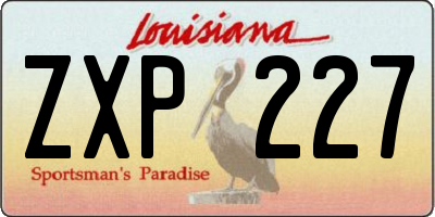 LA license plate ZXP227