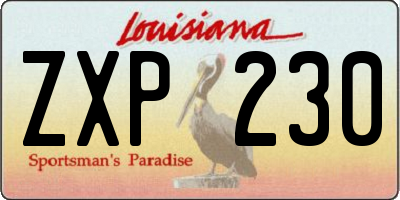 LA license plate ZXP230