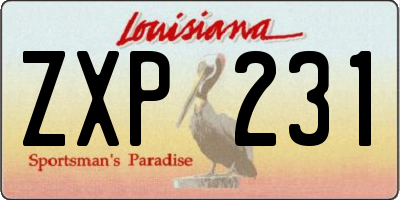 LA license plate ZXP231