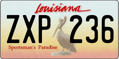 LA license plate ZXP236