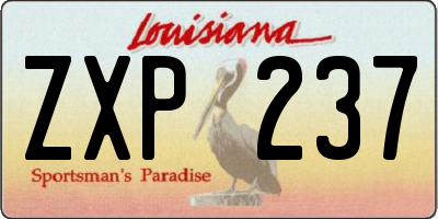 LA license plate ZXP237