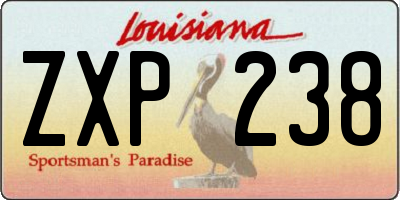 LA license plate ZXP238