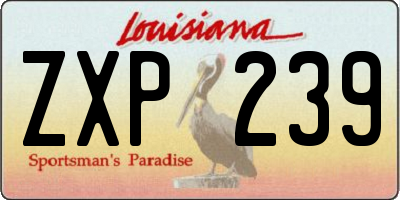 LA license plate ZXP239