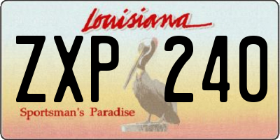 LA license plate ZXP240