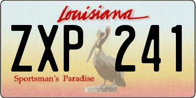 LA license plate ZXP241