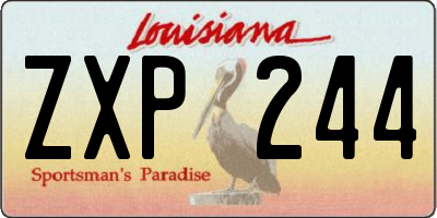 LA license plate ZXP244