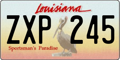 LA license plate ZXP245