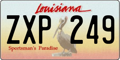 LA license plate ZXP249