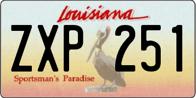 LA license plate ZXP251