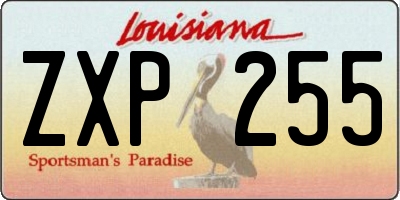 LA license plate ZXP255