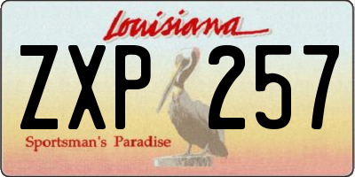 LA license plate ZXP257