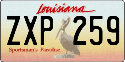 LA license plate ZXP259