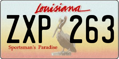 LA license plate ZXP263