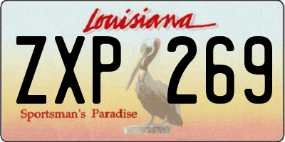 LA license plate ZXP269