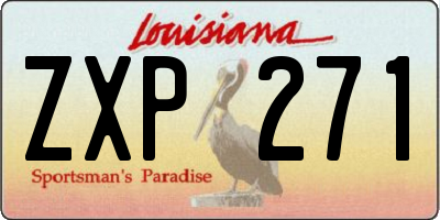 LA license plate ZXP271