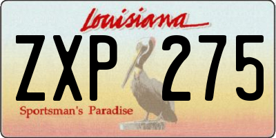 LA license plate ZXP275