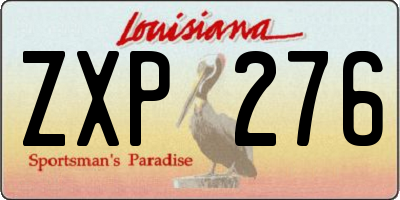 LA license plate ZXP276