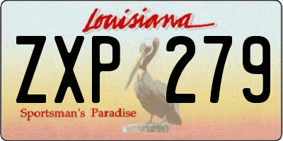 LA license plate ZXP279