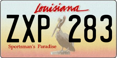 LA license plate ZXP283