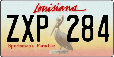 LA license plate ZXP284