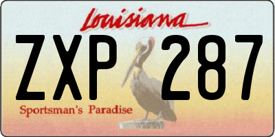 LA license plate ZXP287
