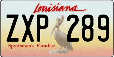 LA license plate ZXP289
