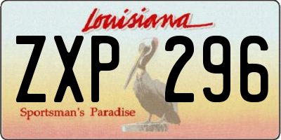 LA license plate ZXP296