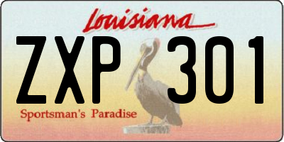 LA license plate ZXP301