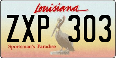 LA license plate ZXP303