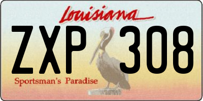 LA license plate ZXP308