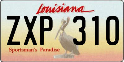 LA license plate ZXP310