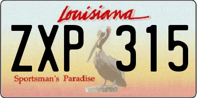 LA license plate ZXP315