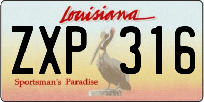 LA license plate ZXP316