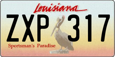 LA license plate ZXP317