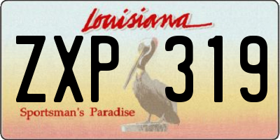 LA license plate ZXP319