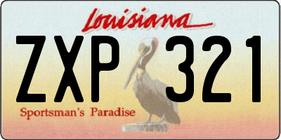 LA license plate ZXP321