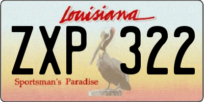 LA license plate ZXP322