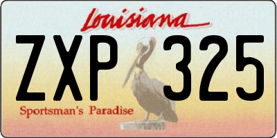 LA license plate ZXP325