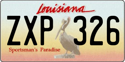LA license plate ZXP326