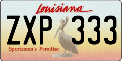 LA license plate ZXP333