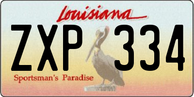 LA license plate ZXP334