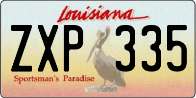 LA license plate ZXP335